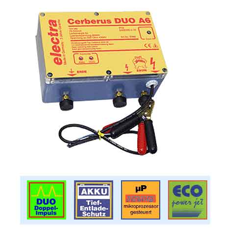 ELECTRA Weidezaungerät Doppelimpuls Cerberus DUO A6
