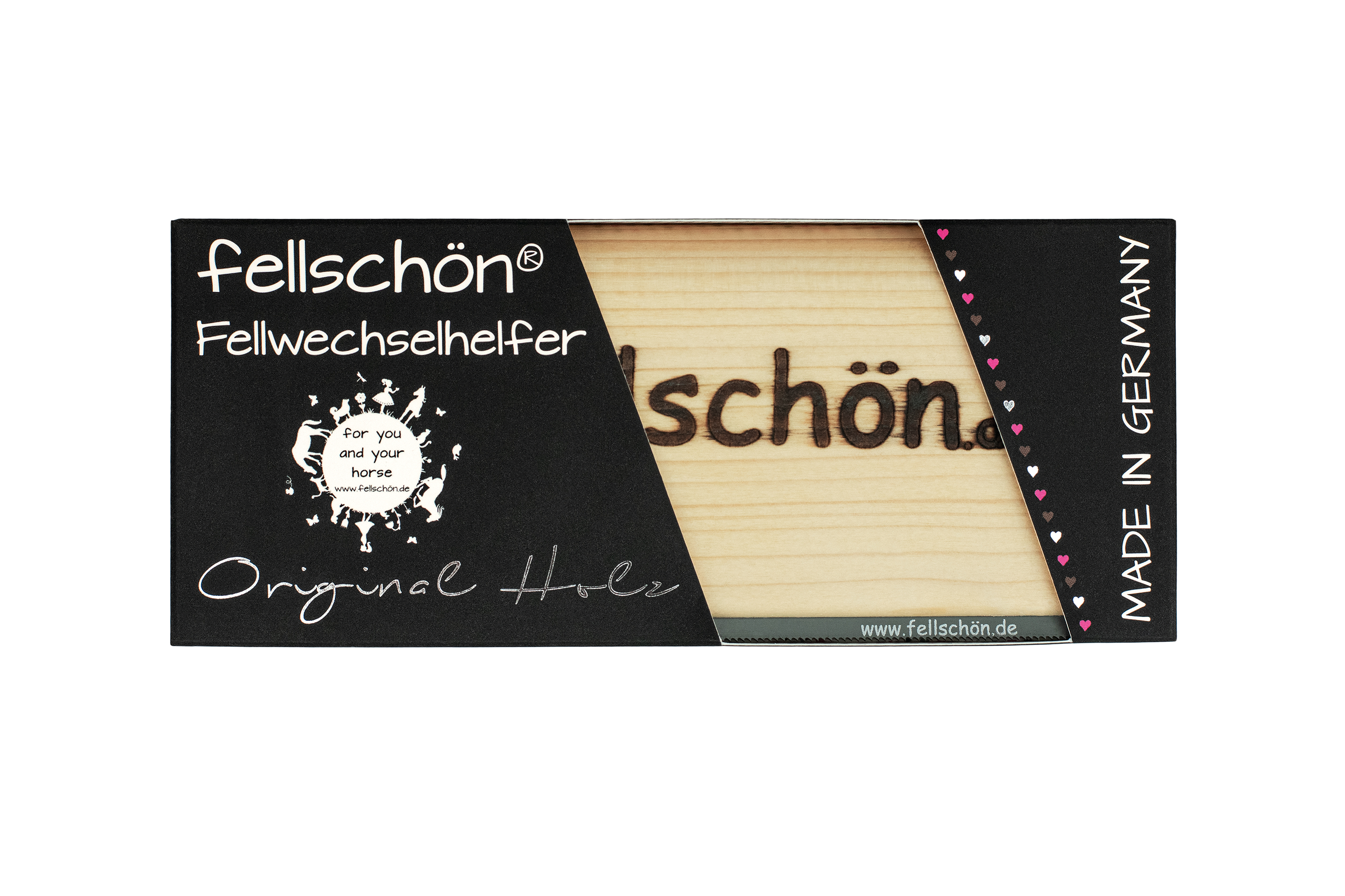 Fellschön Original Holz - Fellbürste für Pferde